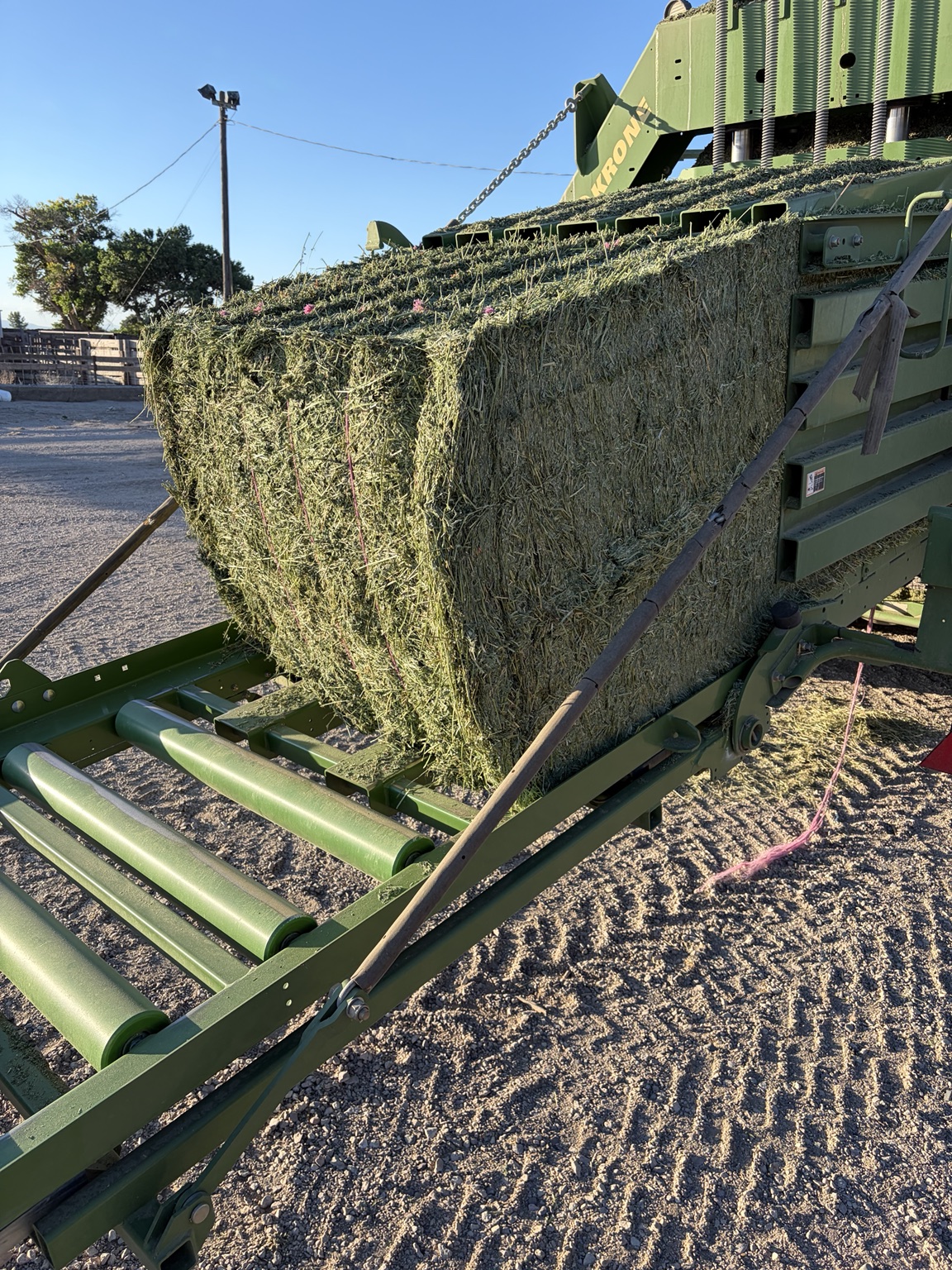 3 by 4 big square alfalfa bale being made at Fagundes Farms